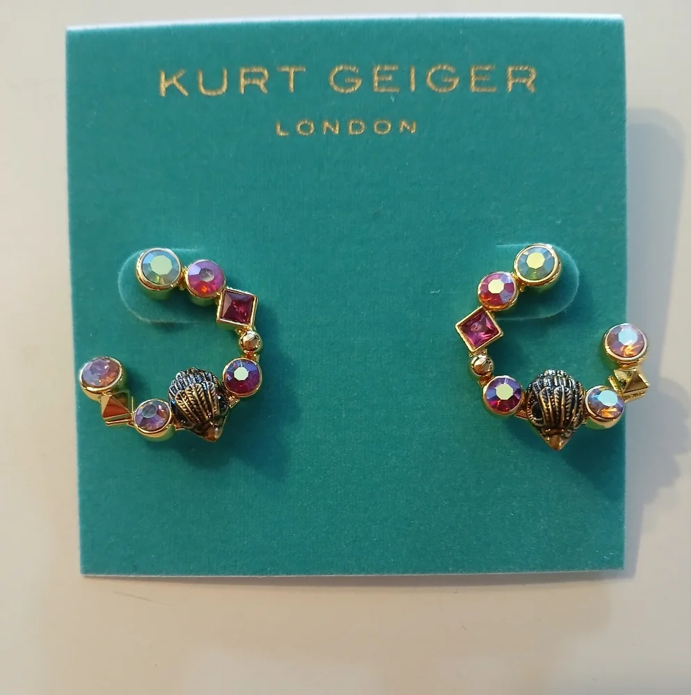 Kurt Geiger NWT STUNNING Iradescent Hoops With Dustbag VERY UNIQUE - Picture 5 of 6